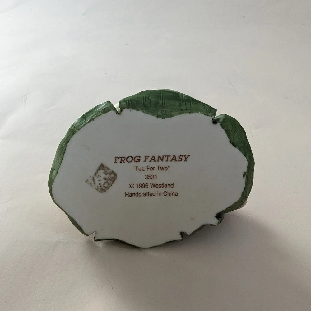 1996 Westland Frog Tea Party Figurine Fantasy "Tea for Two" Resin Figurine - Picture 8 of 10